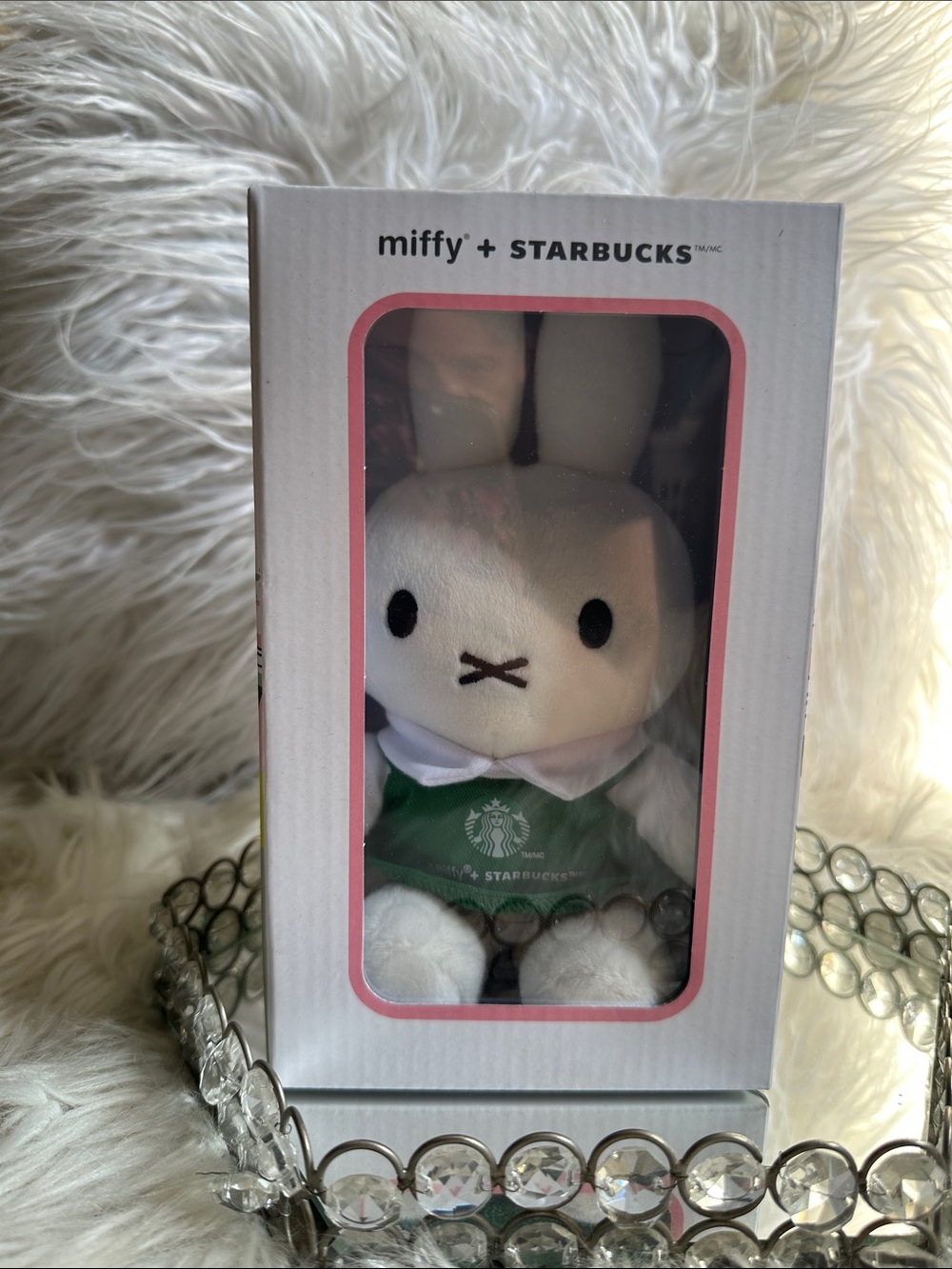 Limited edition Starbucks White & Green Miffy Plush in Branded Box